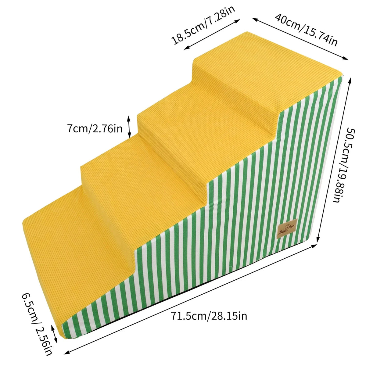 3 to 5 Step Dog Stairs for Bed and Sofa with Foam Ramp