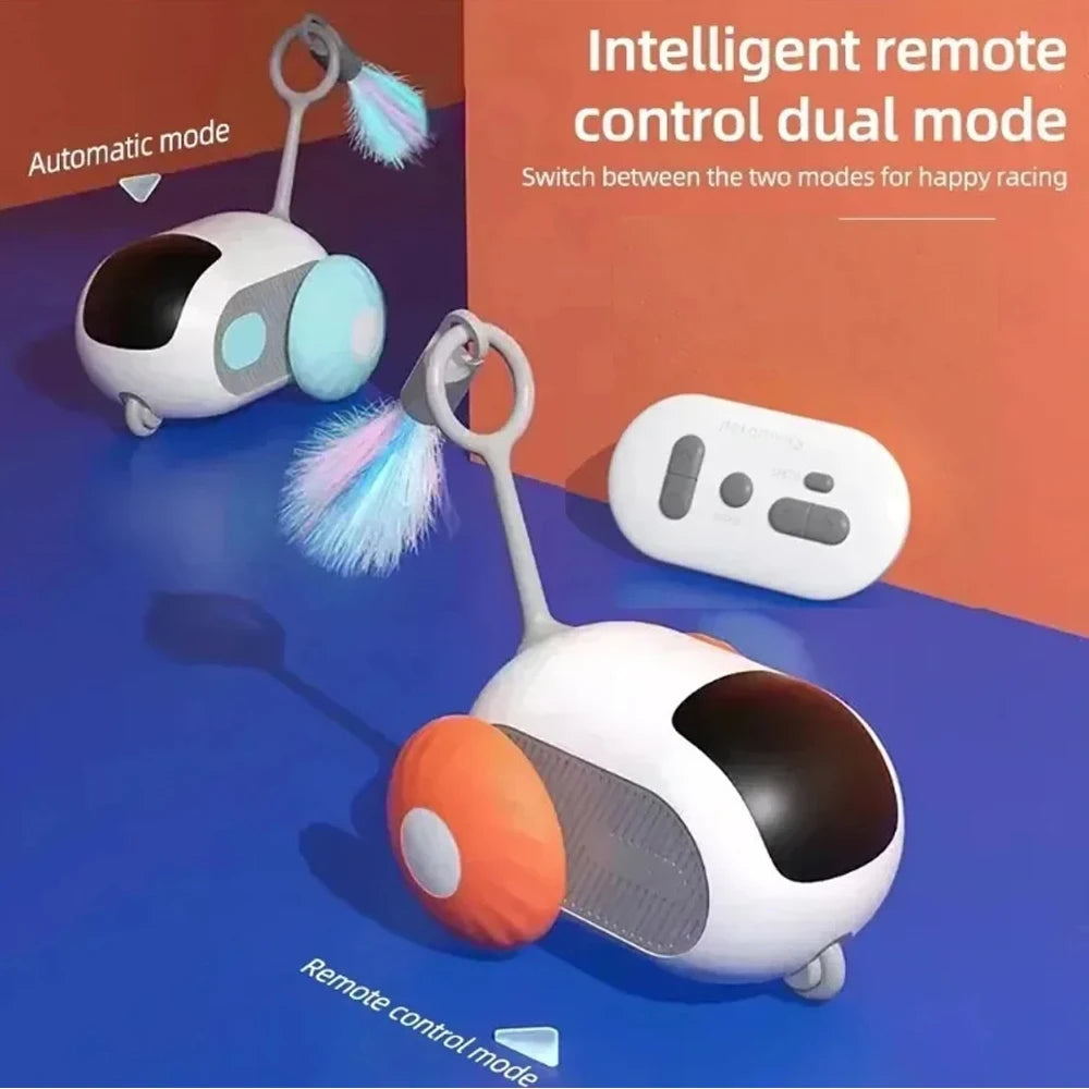Smart Automatic Rolling Cat Toy Car With Remote Control