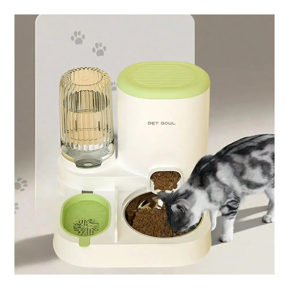 Integrated Automatic Pet Water Dispenser And Stainless Steel Bowl Set