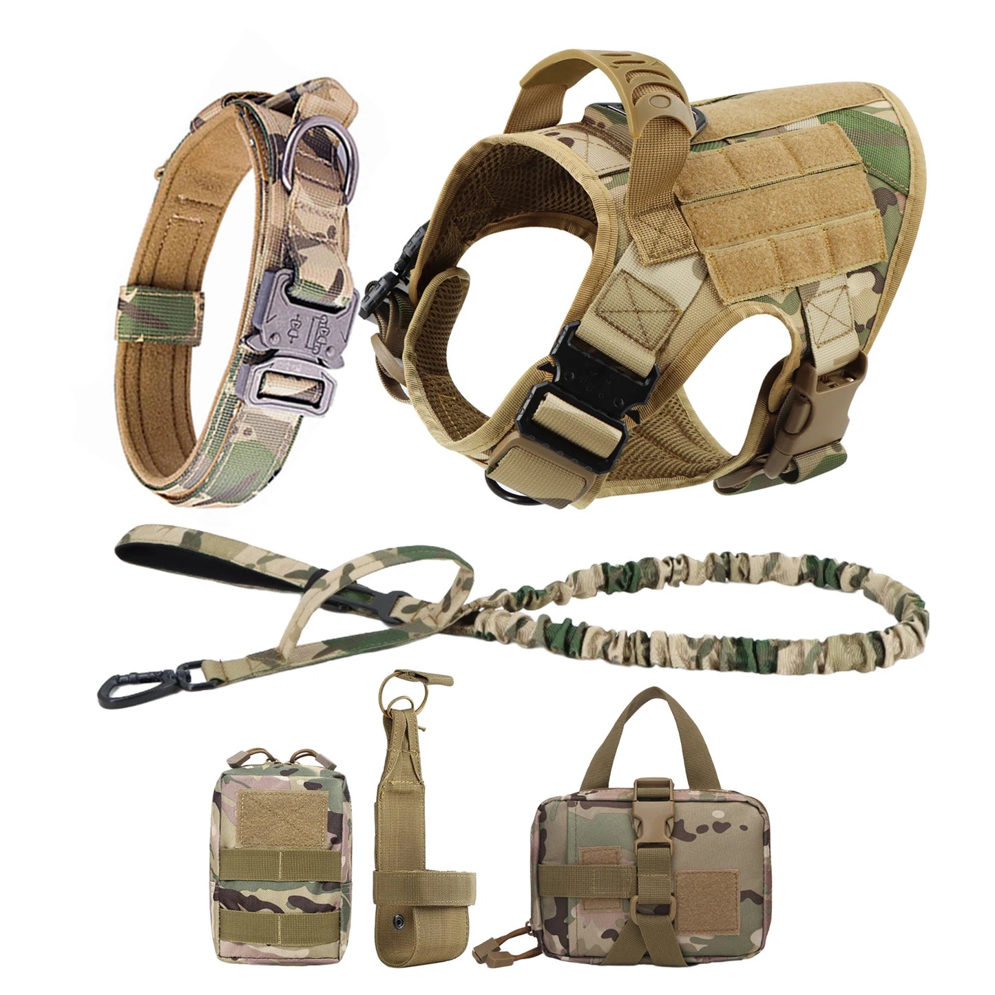 Nylon Dog Harness And Leash Set For German Shepherd Malinois Training