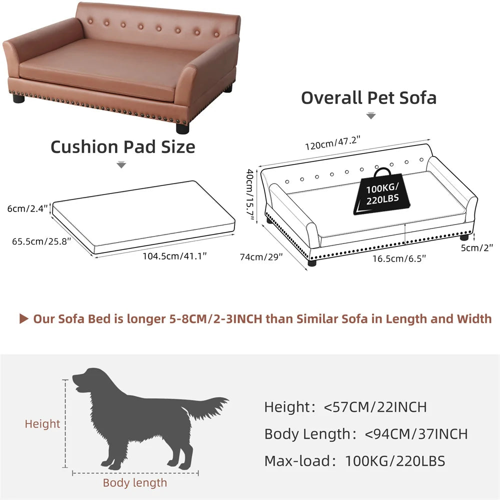 BORWART Heavy Duty Pet Sofa Bed Raised Dog Cat Couch