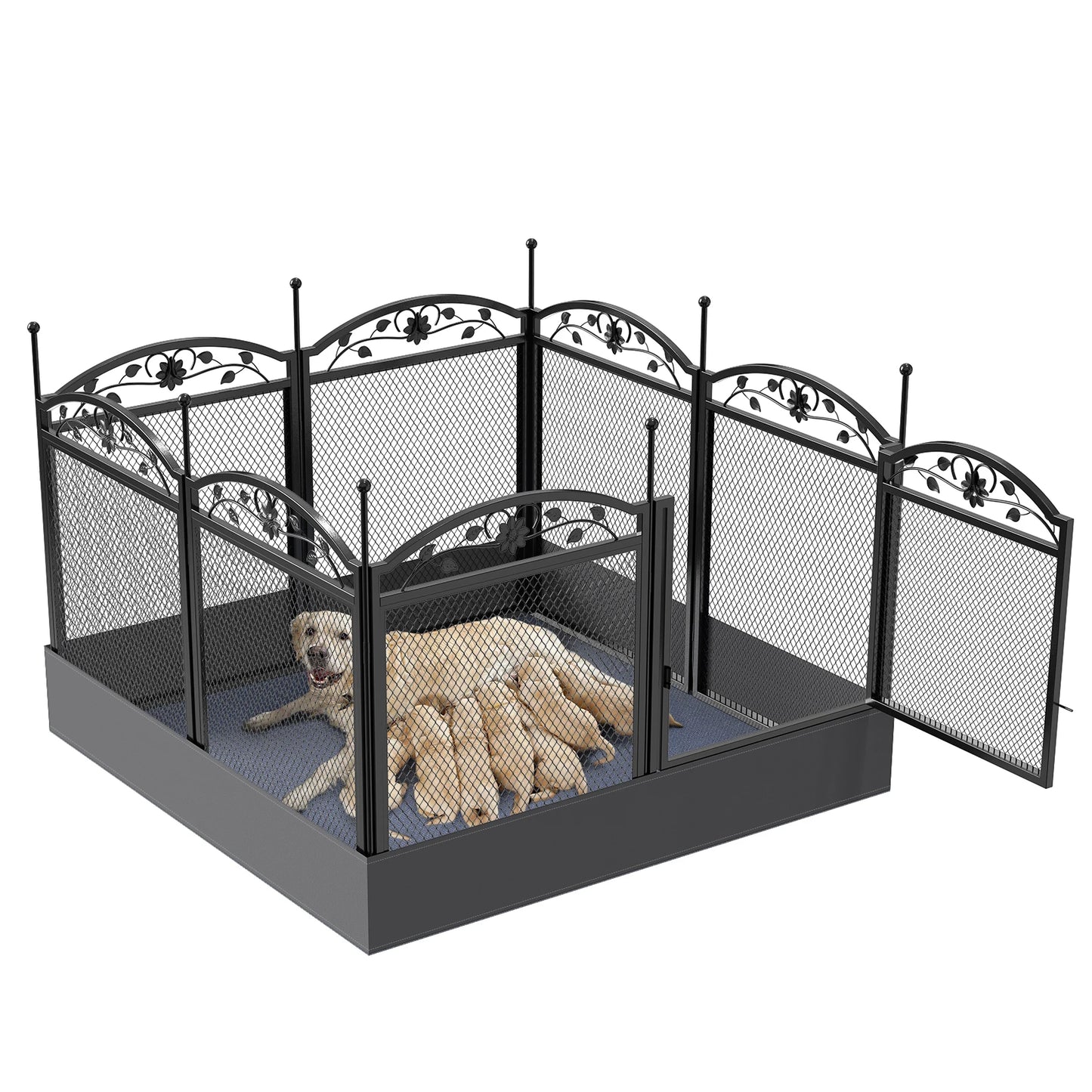 Borwart Heavy Duty Dog Playpen With Eight Panel Whelping Fence