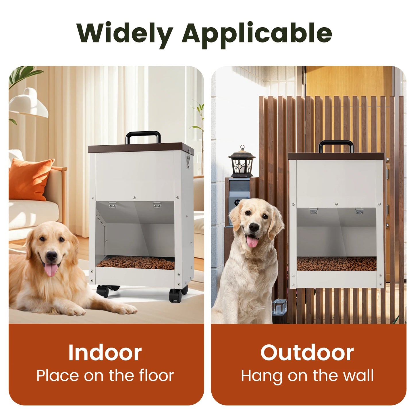 Large Capacity Automatic Pet Dog Feeding Dispenser With Wheels