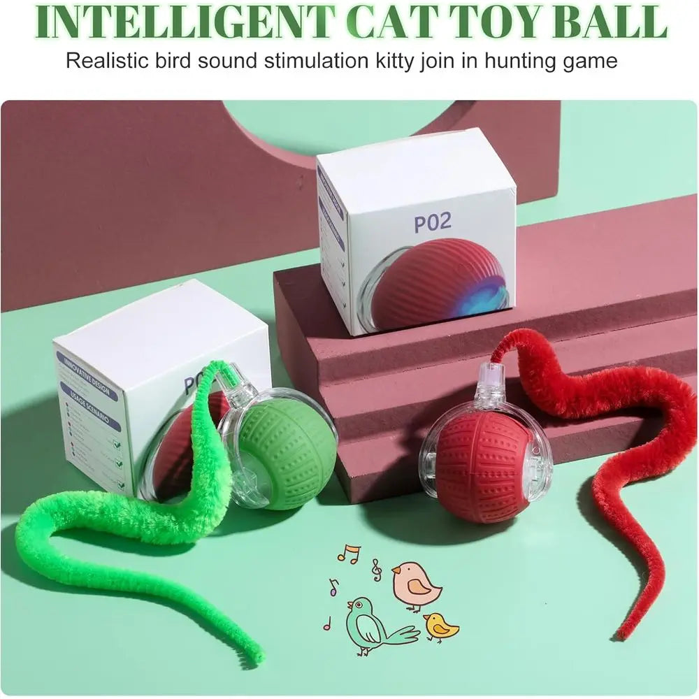 Interactive Automatic Rolling Cat Toy For Playful Indoor Pets