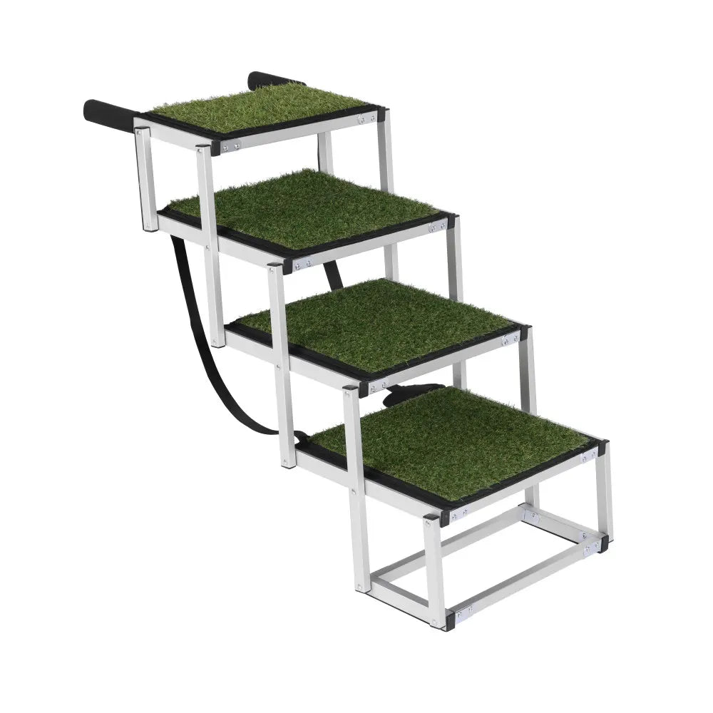 Aluminum 4-Step Folding Dog Car Stair Up To 250 Lbs