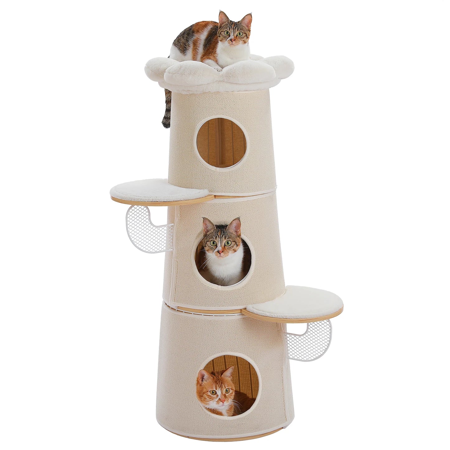 PAWZ Road Modern Cat Tree With Condos Flower Perch