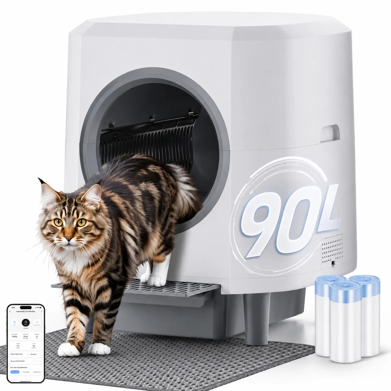 Ellenpent Automatic Self Cleaning Litter Box With App Control