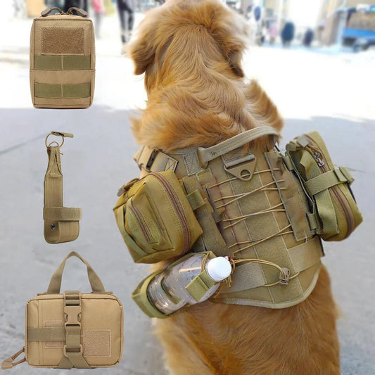 Dog Tactical Bags Set With Molle Pouches For Harness Training