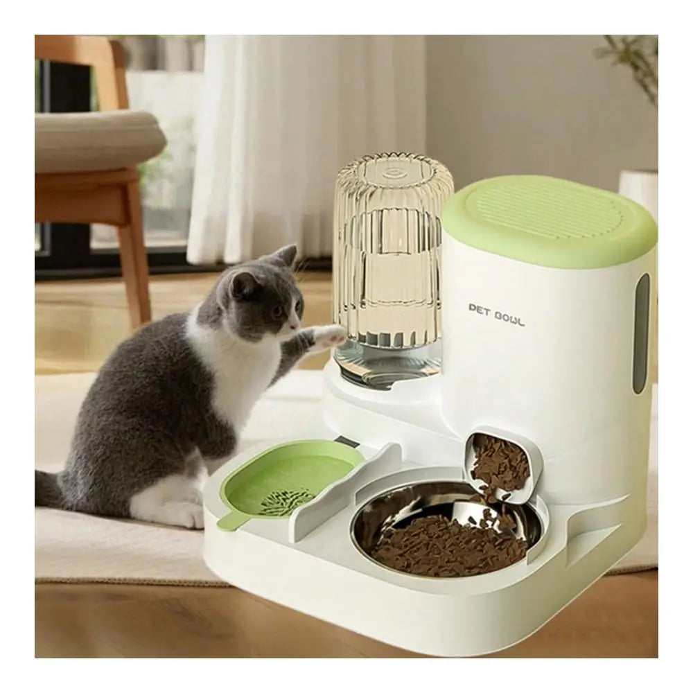 Integrated Automatic Pet Water Dispenser And Stainless Steel Bowl Set