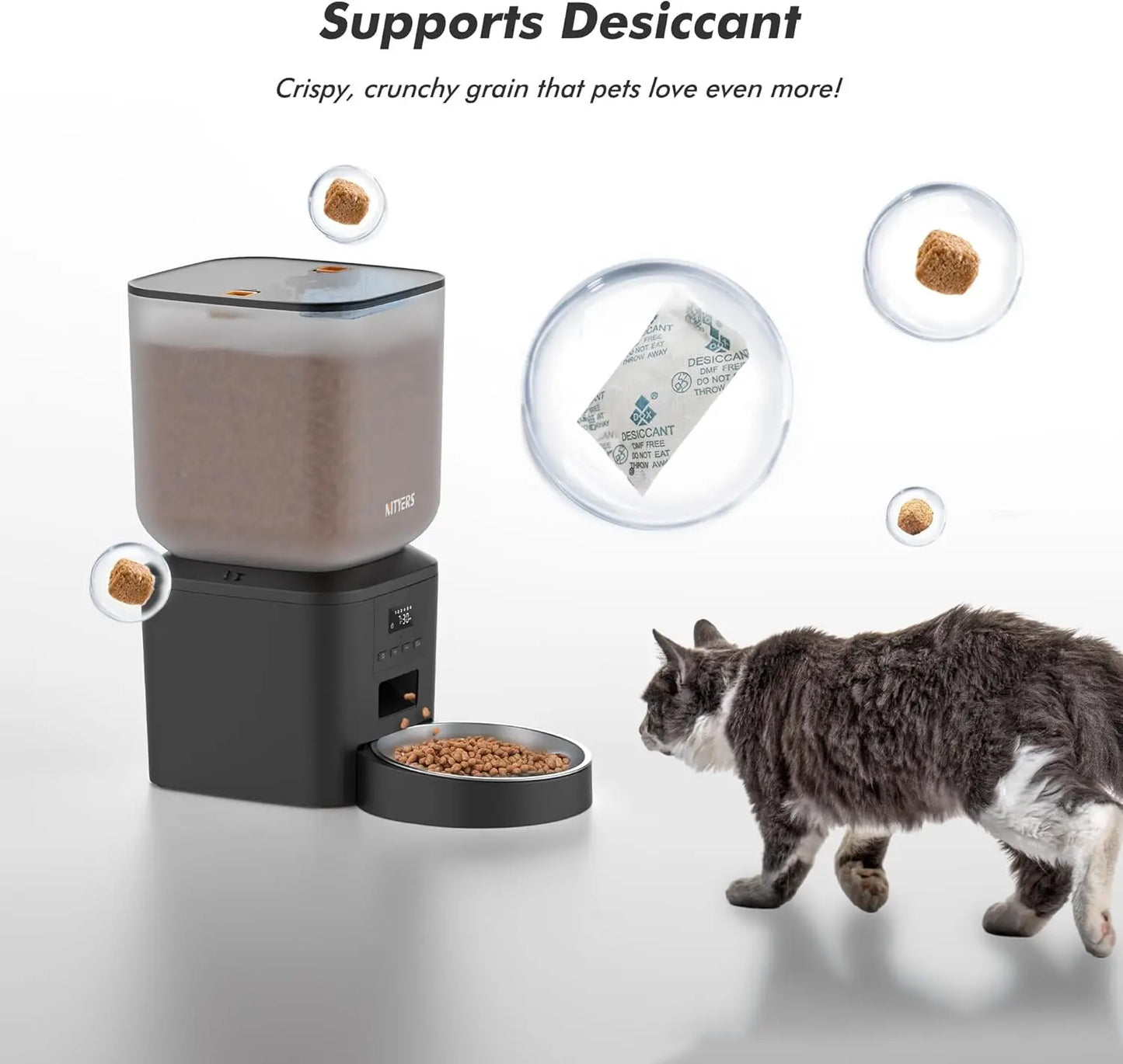 NITYERS Automatic Pet Feeder With Voice Recorder And Timed Feeding