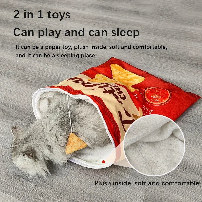 Interactive Collapsible Cat Tunnel Toy With Plush Ball For Cats