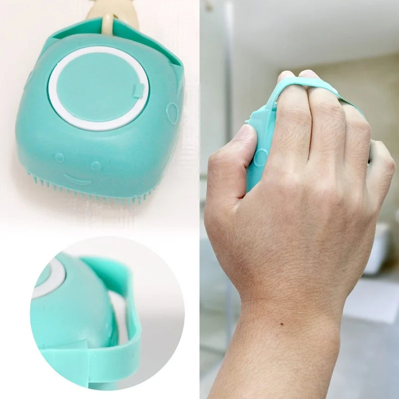 Multifunctional Soft Silicone Pet Bath Massage Brush For Dogs Cats