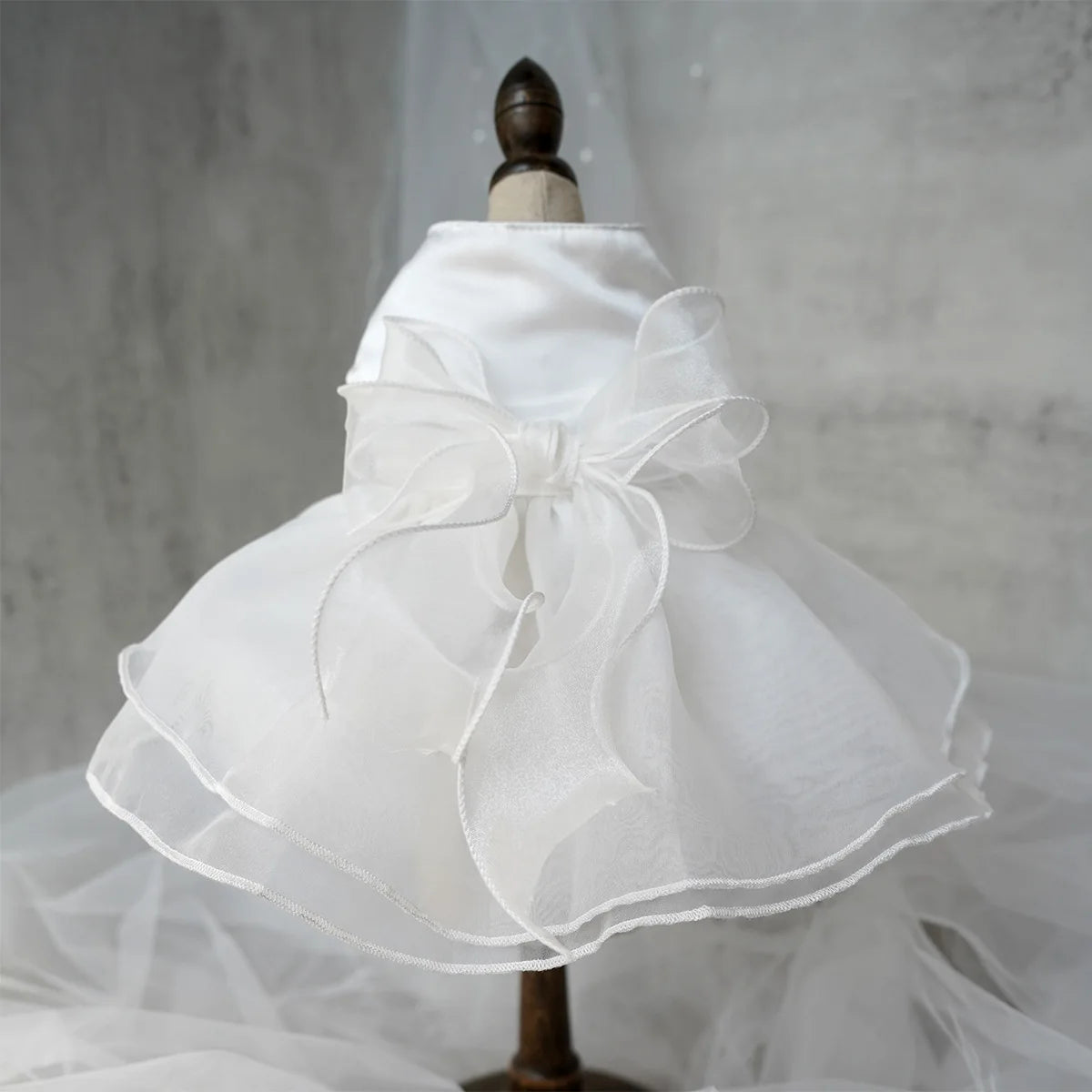 White Satin Dog Wedding Dress For Yorkies Chihuahua
