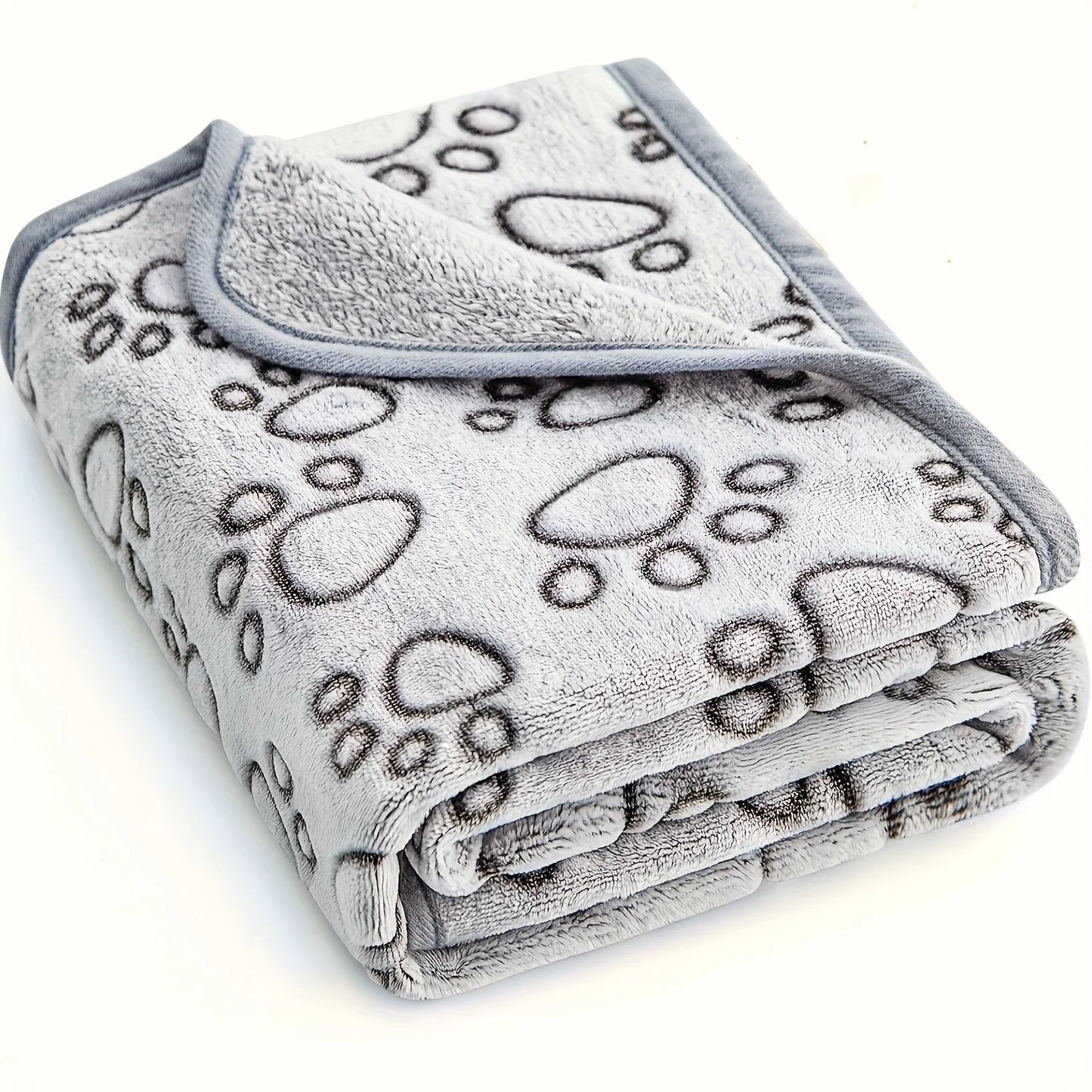 Ultra-Soft Paw Print Dog Blankets, Cozy, Machine Washable
