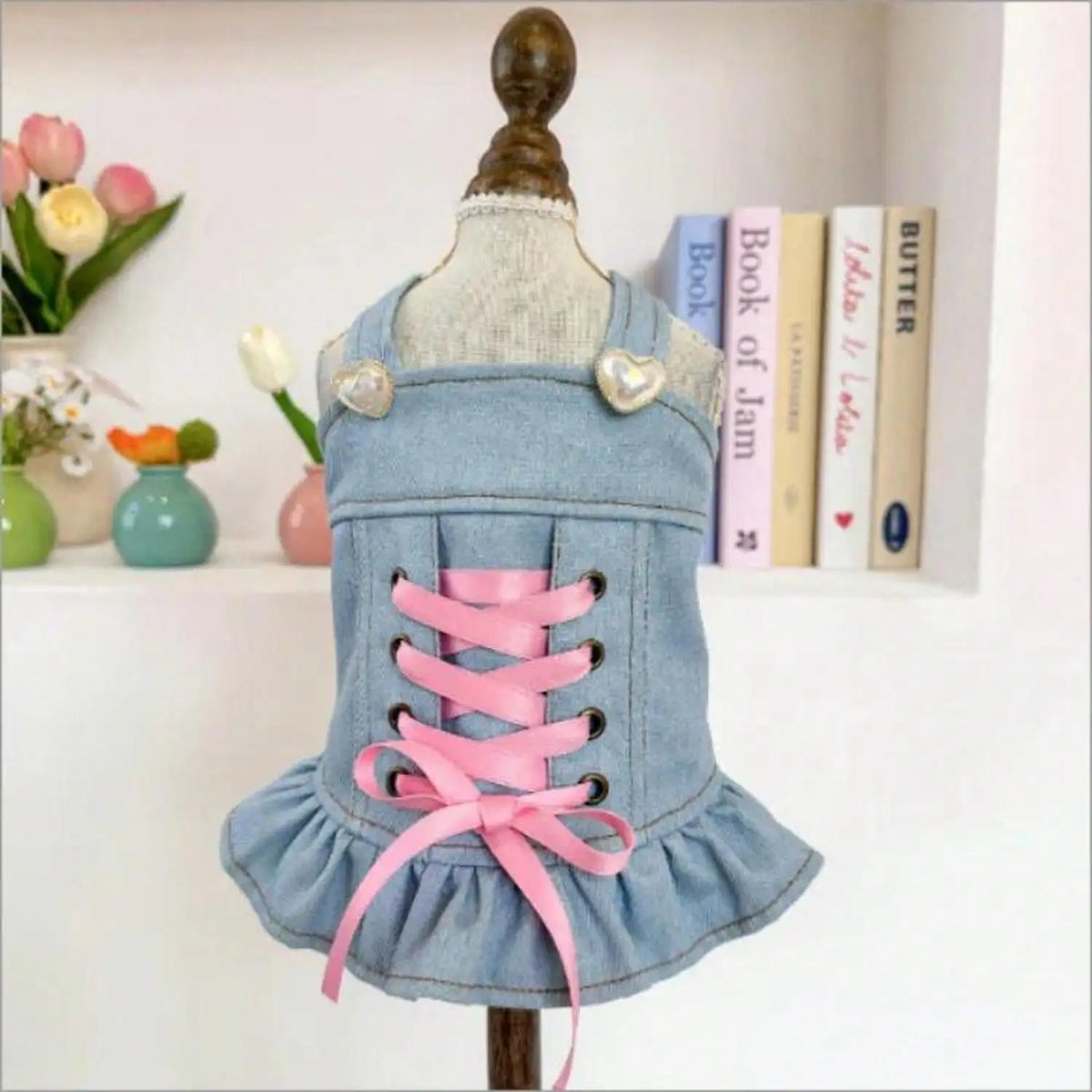Designer Dog Denim Jacket With Fruit Print For Small Pets