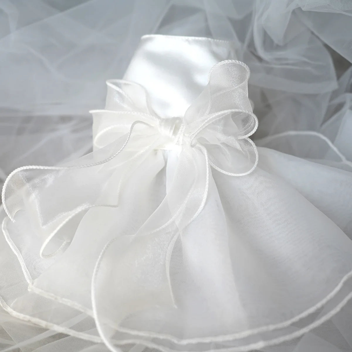 White Satin Dog Wedding Dress For Yorkies Chihuahua