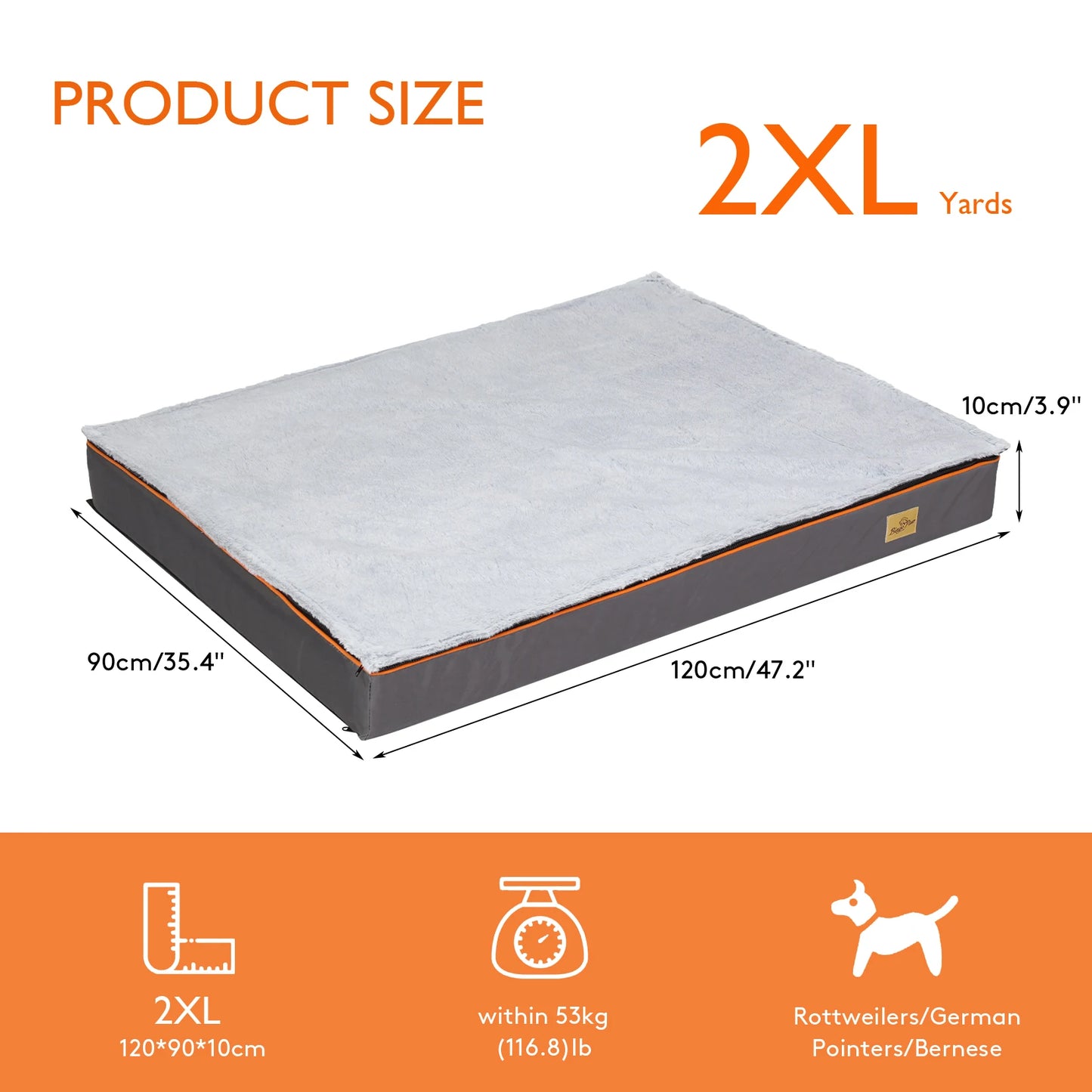 BINGOPAW Orthopedic Dog Bed Foam Cushion With Washable Cover