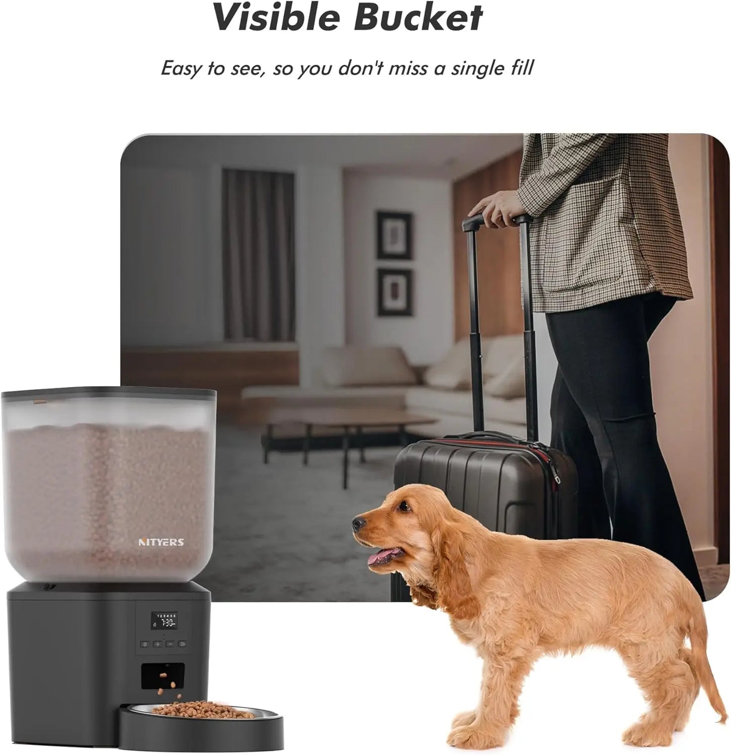NITYERS Automatic Pet Feeder With Voice Recorder And Timed Feeding