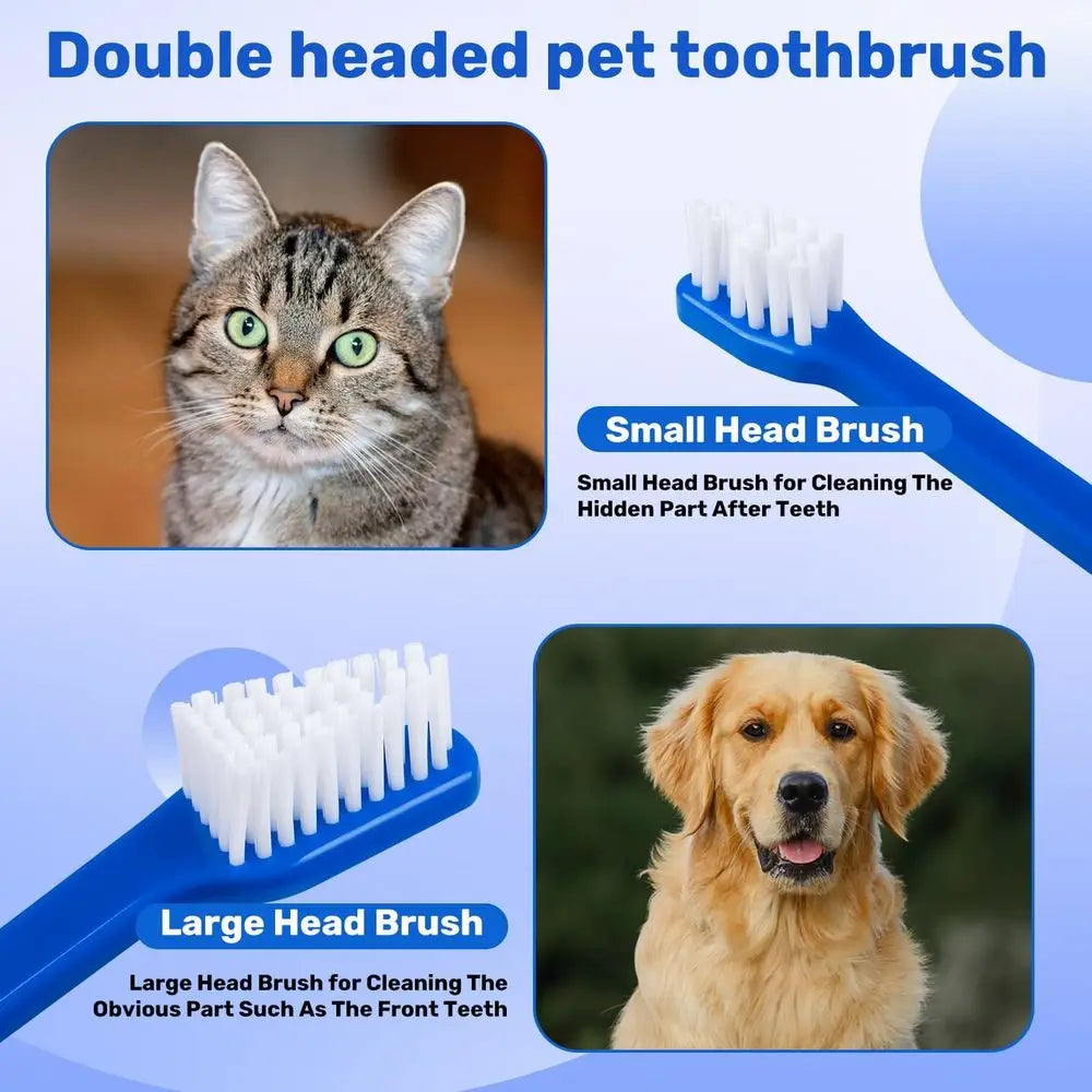Dog Toothbrush 8-Pack Dual Head Soft Bristles For Pets
