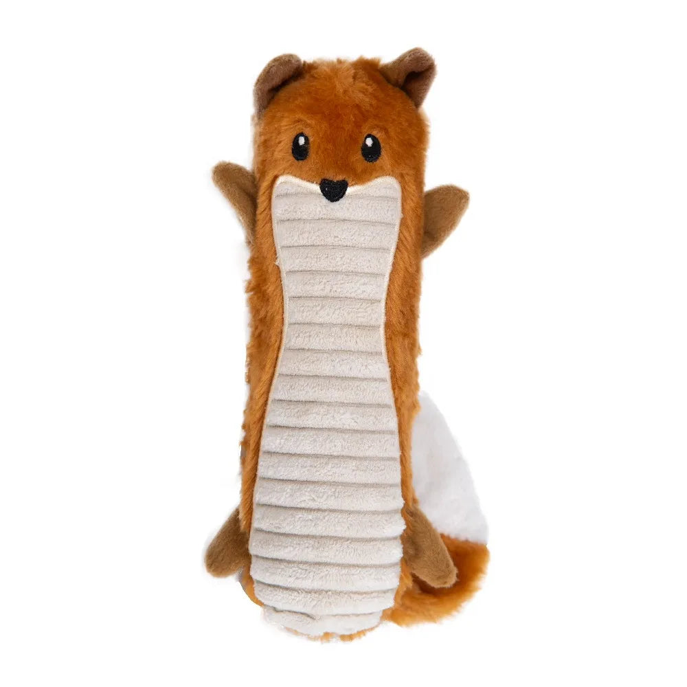 Plush Squeaky Fox Dog Toy No Stuffing Chew Resistant
