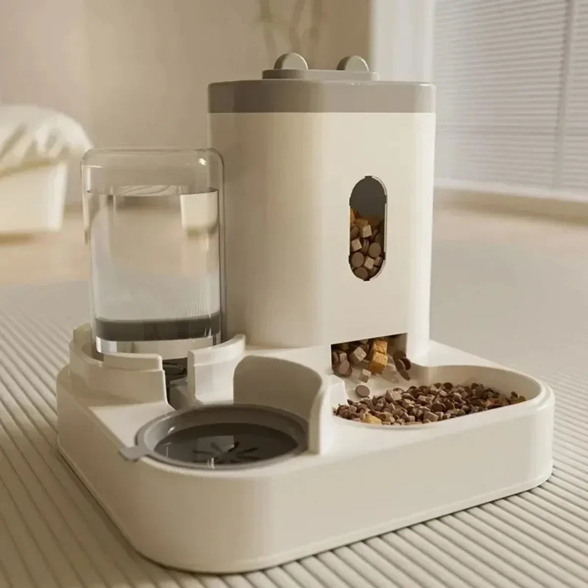 Automatic Pet Feeder And Water Fountain Bowl With Large Capacity