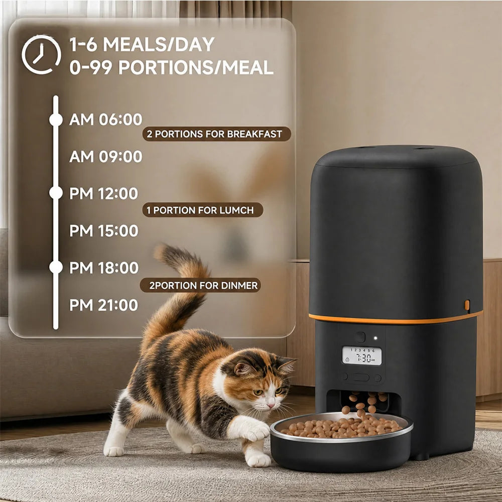 Nityers Automatic Cat Feeder With Timed Dispenser And Stainless Bowl