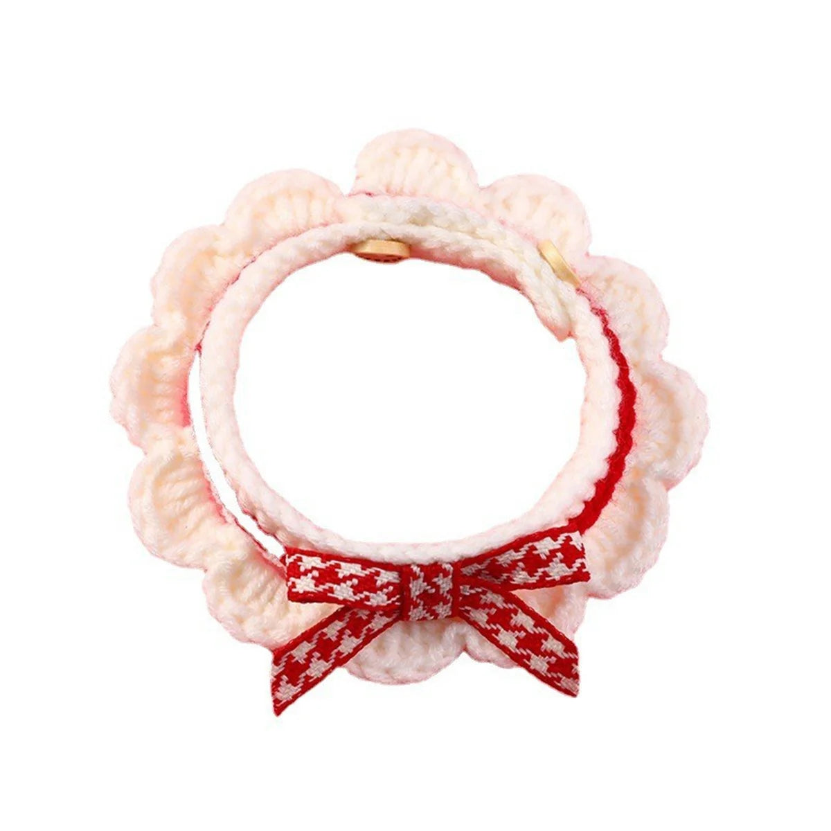 Cute Bow Knot Hand Knitted Pet Collar For Dogs Cats