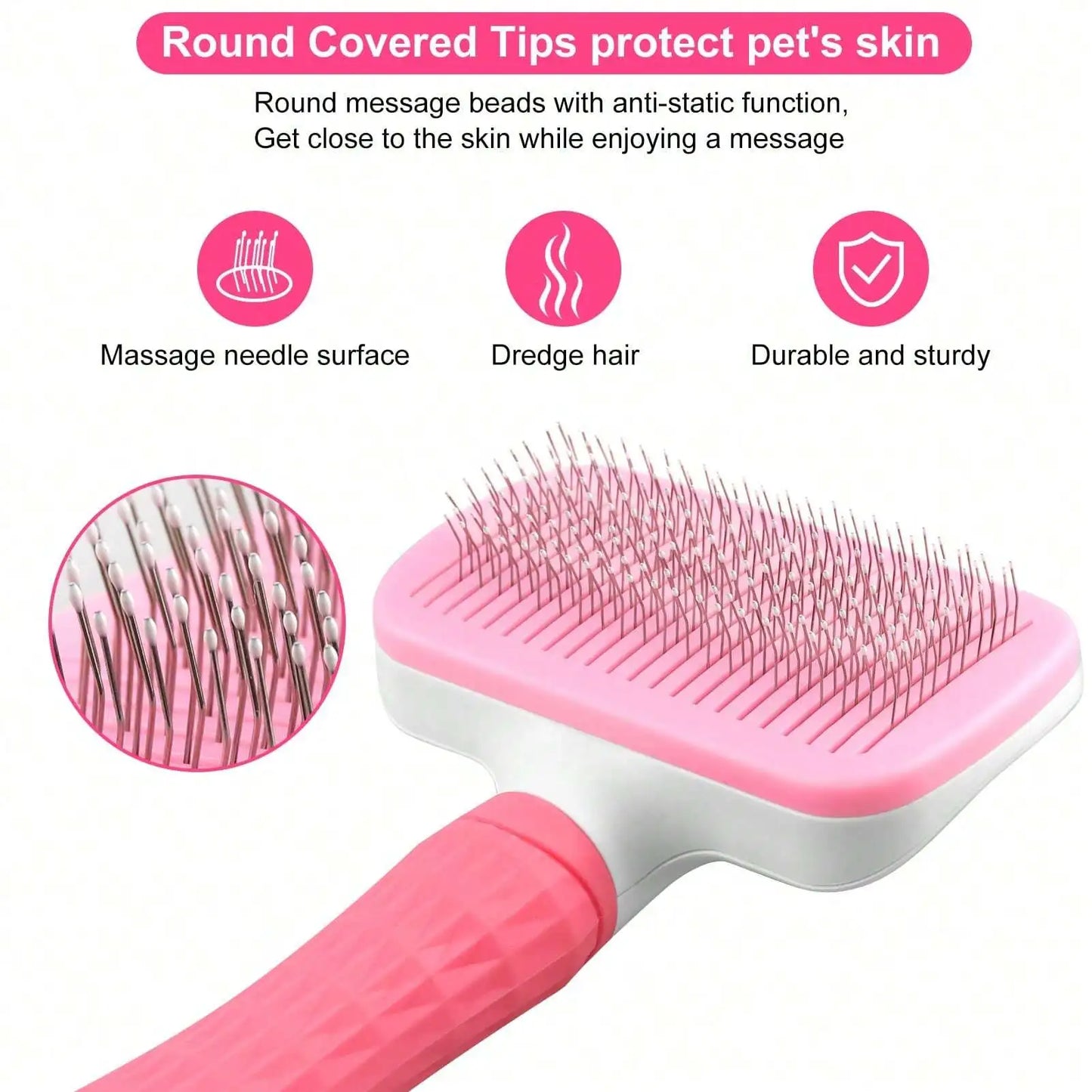 One Click Pet Grooming Brush Deshedding Tool For Dogs