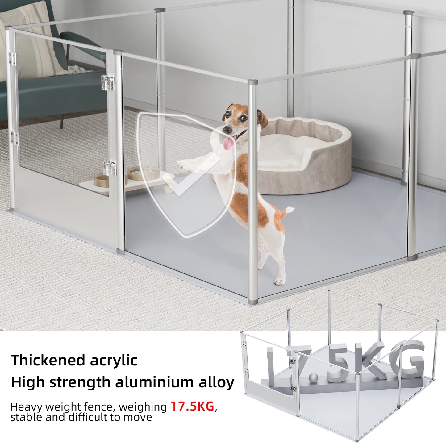 Bingopaw Acrylic Dog Playpen Fence With Waterproof Pad