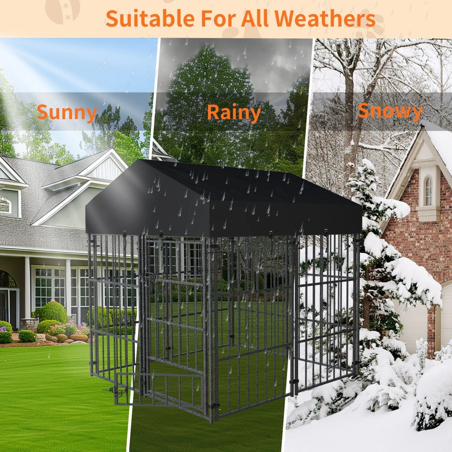 Outdoor Heavy Duty Dog Kennel With Roof For Large Dogs