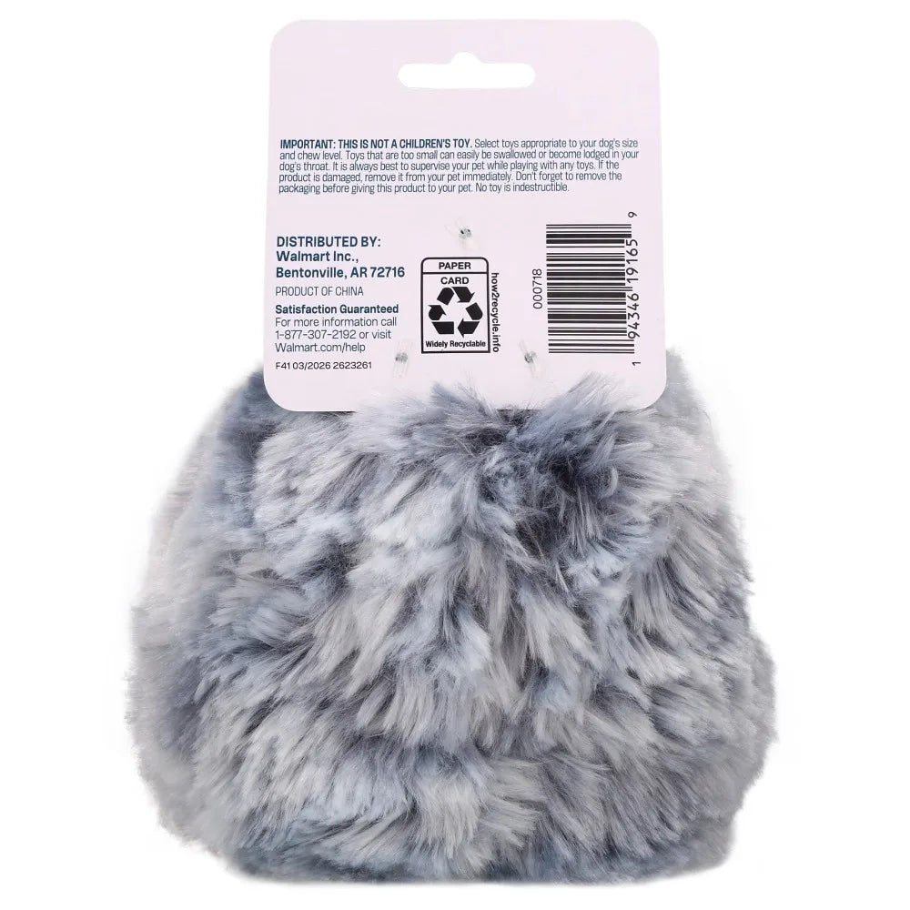 Gray Hedgehog Plush Dog Toy With Squeaker For Aggressive Chewers