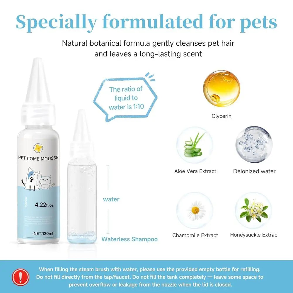 Steam Grooming Brush for Pets Deshedding and Hair Removal