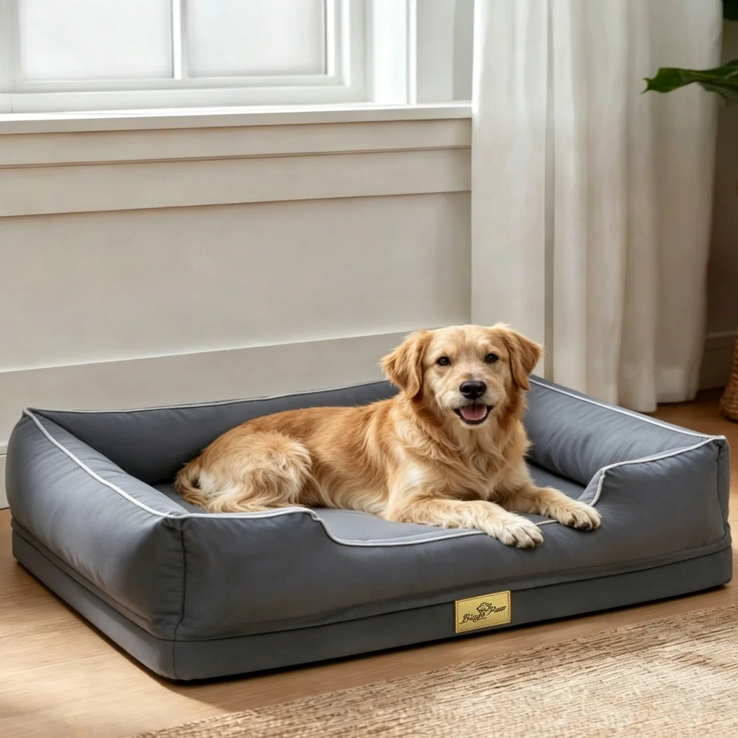 BORWART CN Large Orthopedic Dog Bed Sofa With Bolster Sides