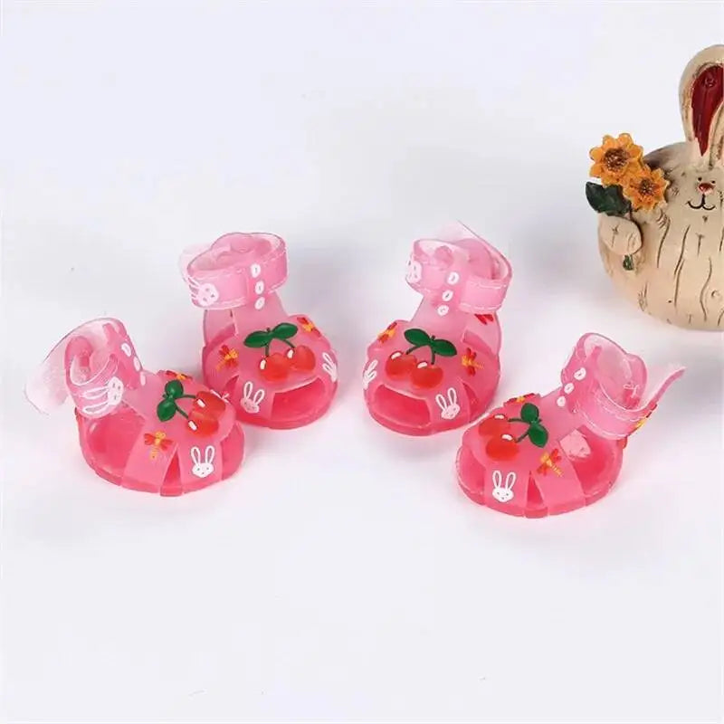 Silicone Summer Dog Sandals Nonslip Jelly Style Waterproof Puppy Shoes