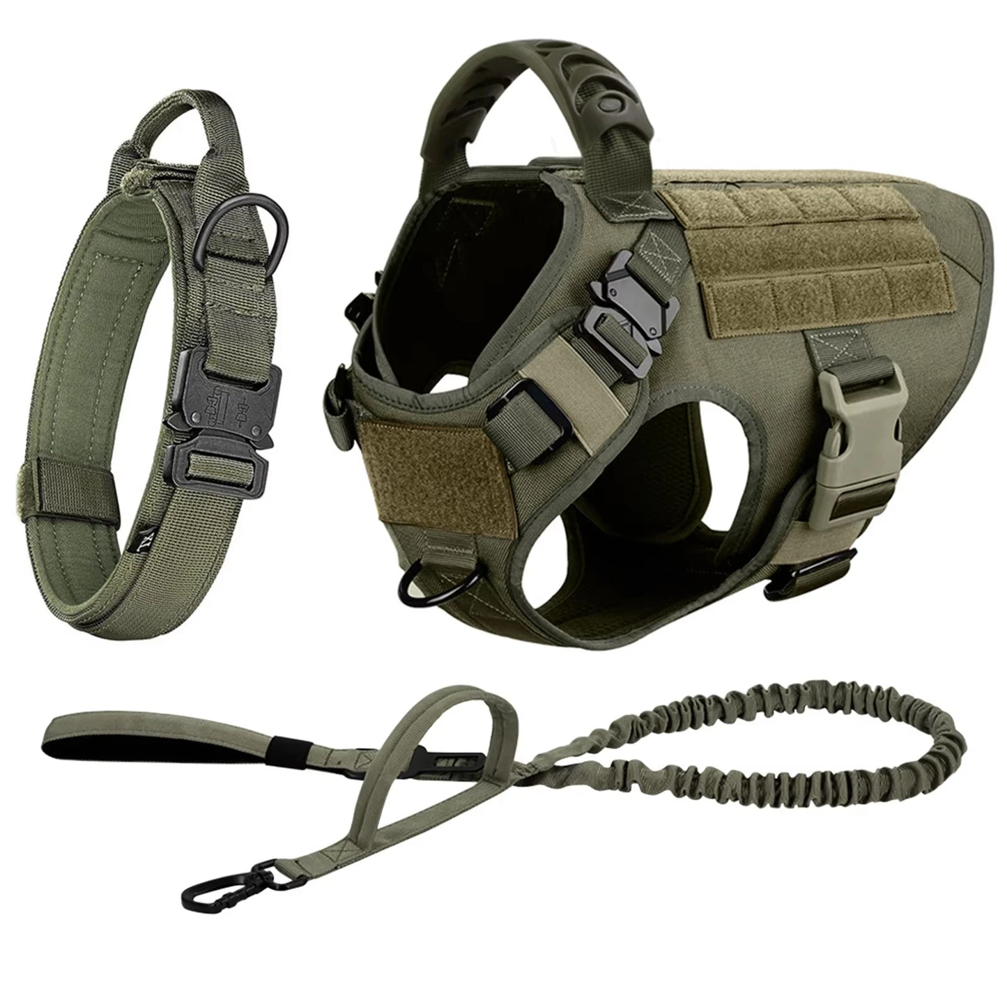 Tactical Dog Harness And Leash Set Adjustable Training Vest