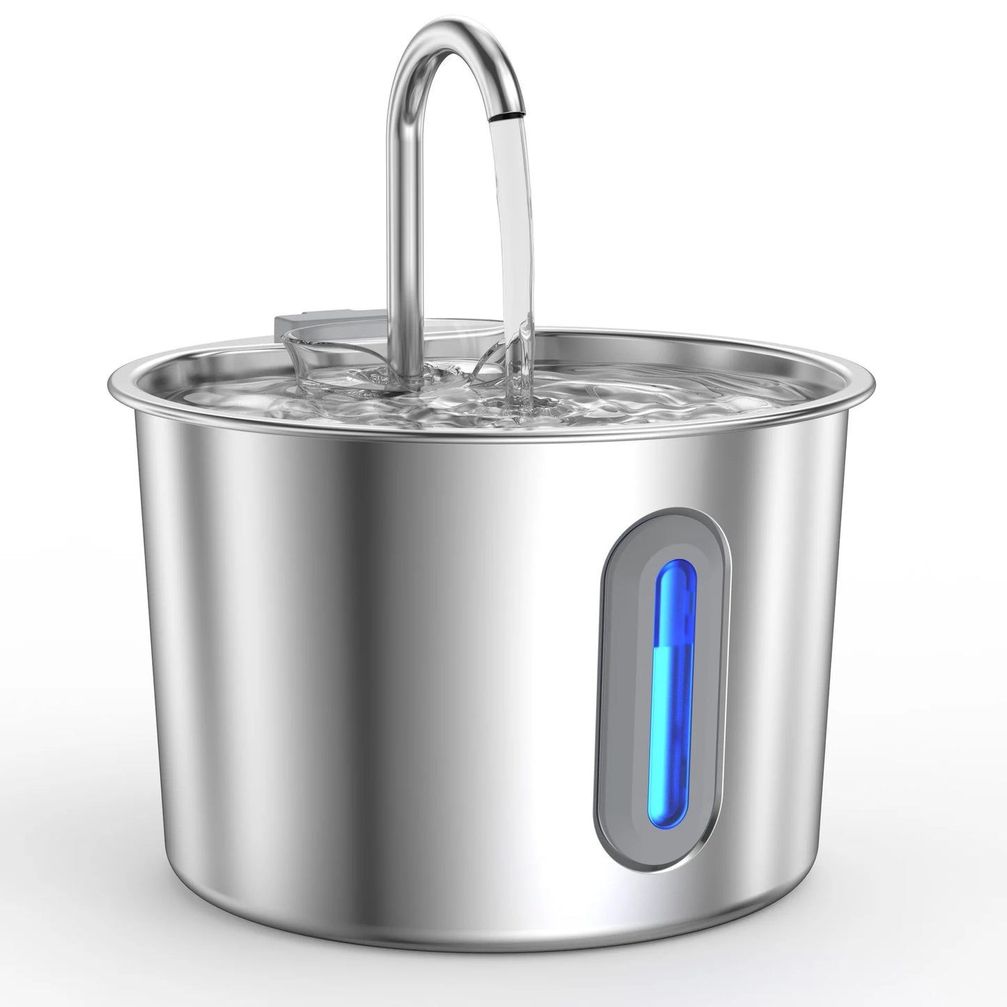 Stainless Steel Cat Water Fountain With Visual Water Level Window