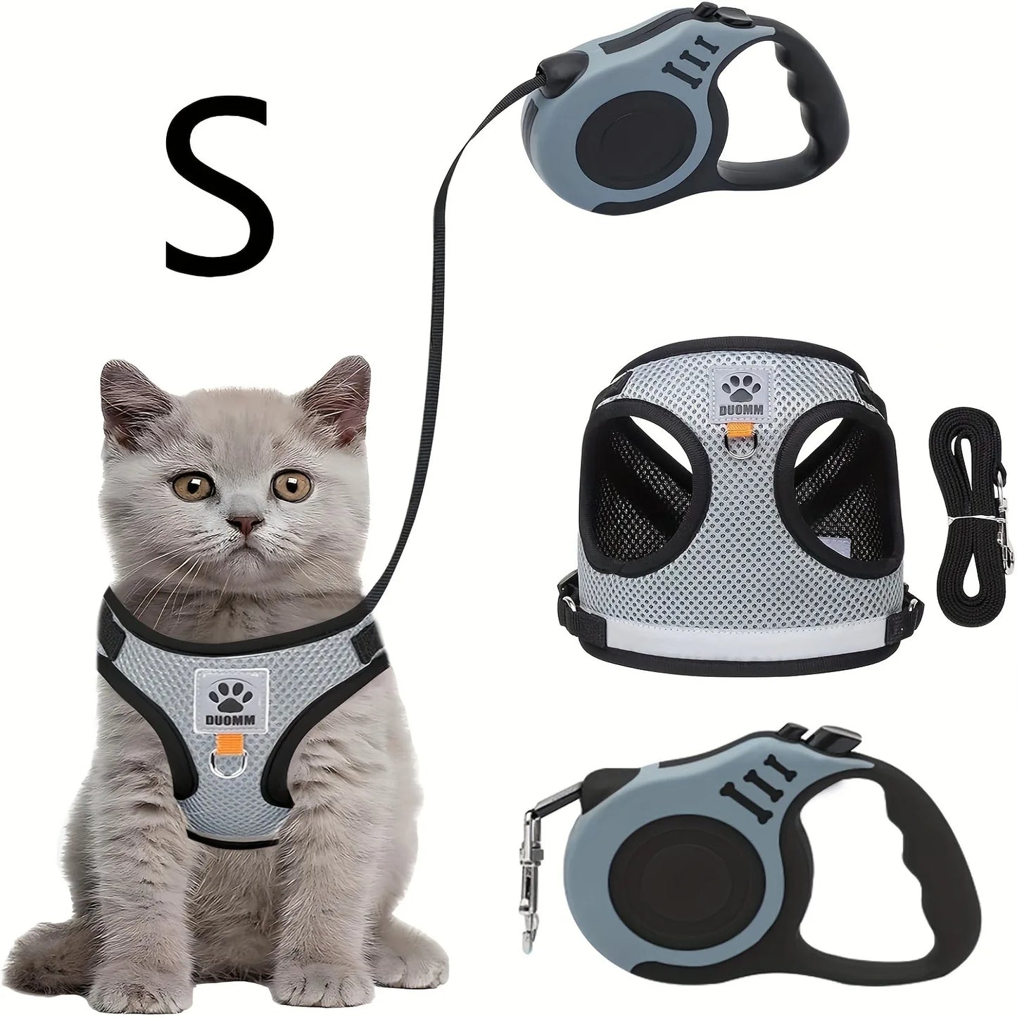 Cats Pet Collar and Harness Kitten Accessories Set