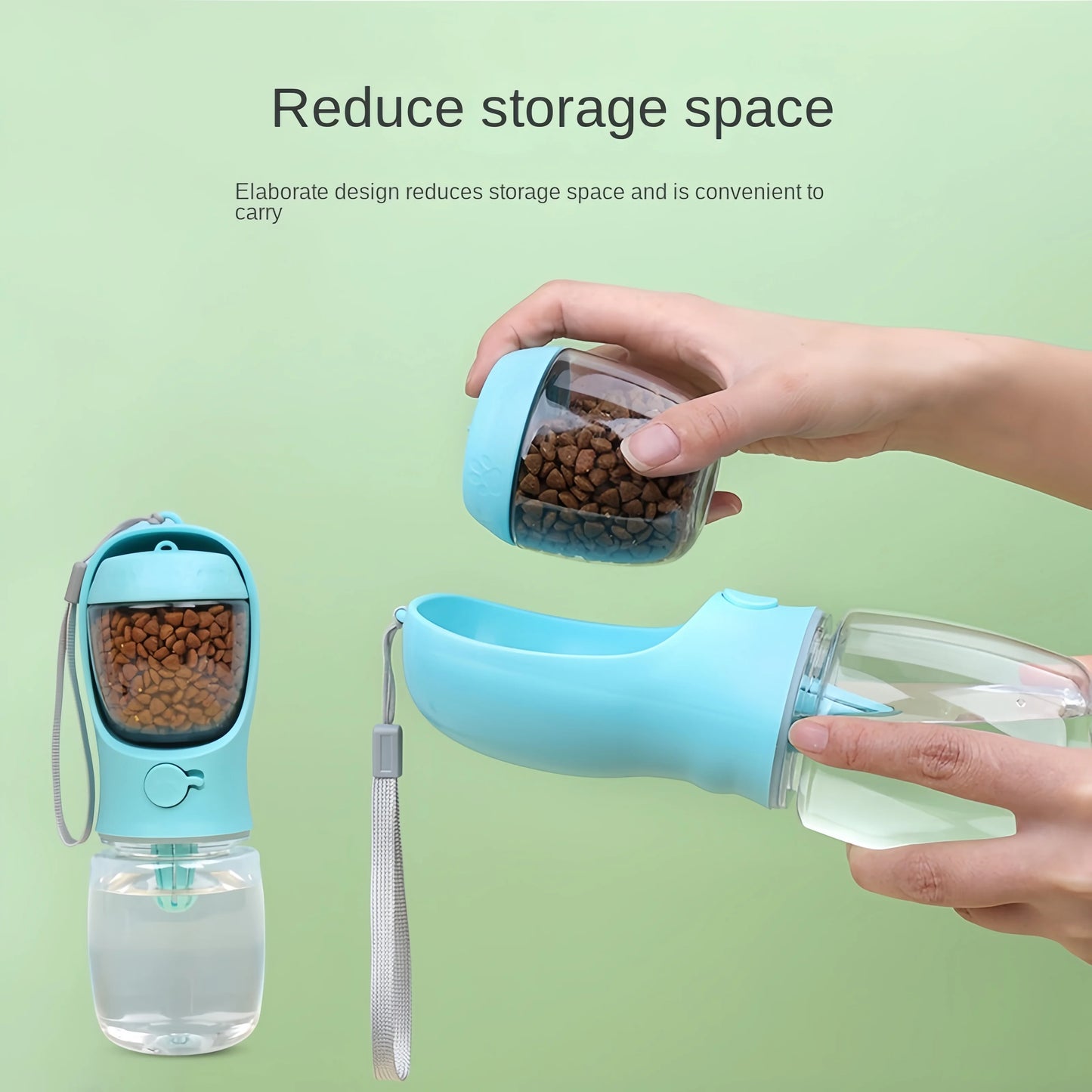 Portable Pet Water Bottle With Storage Food And Water Container For Dogs