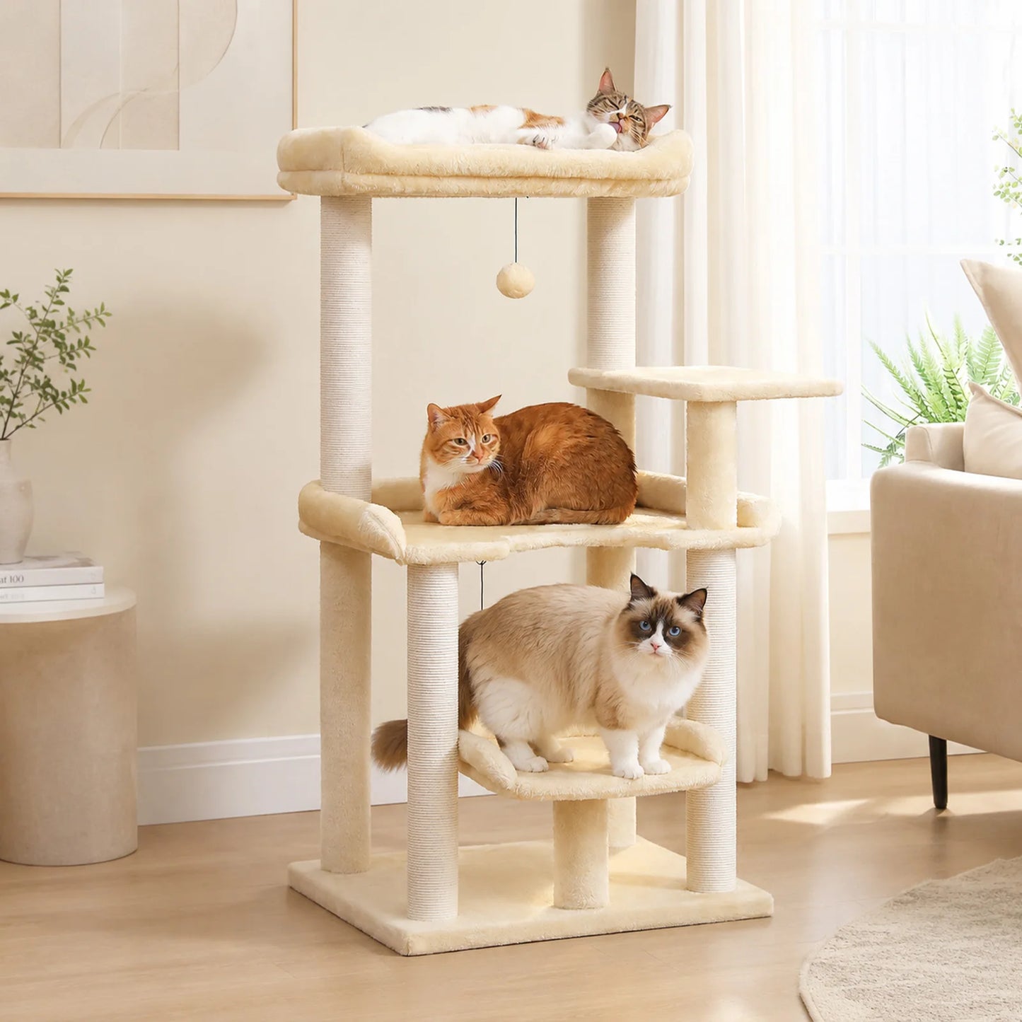 PAWZ Road Multi-Level Cat Tree With Sisal Scratching Posts And Top Perch