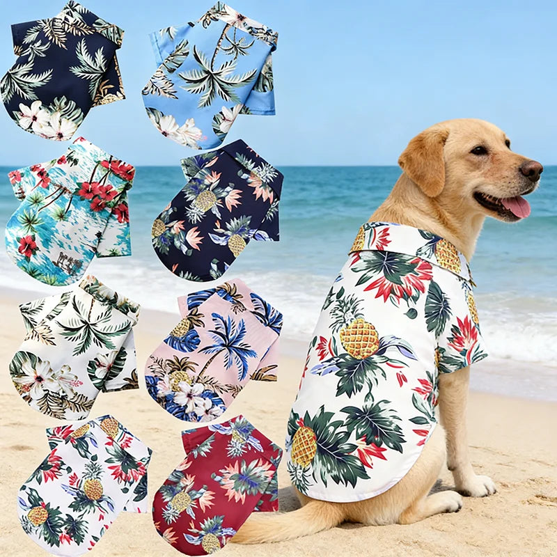Hawaiian Style Beach Dog Shirt For Small And Medium Dogs