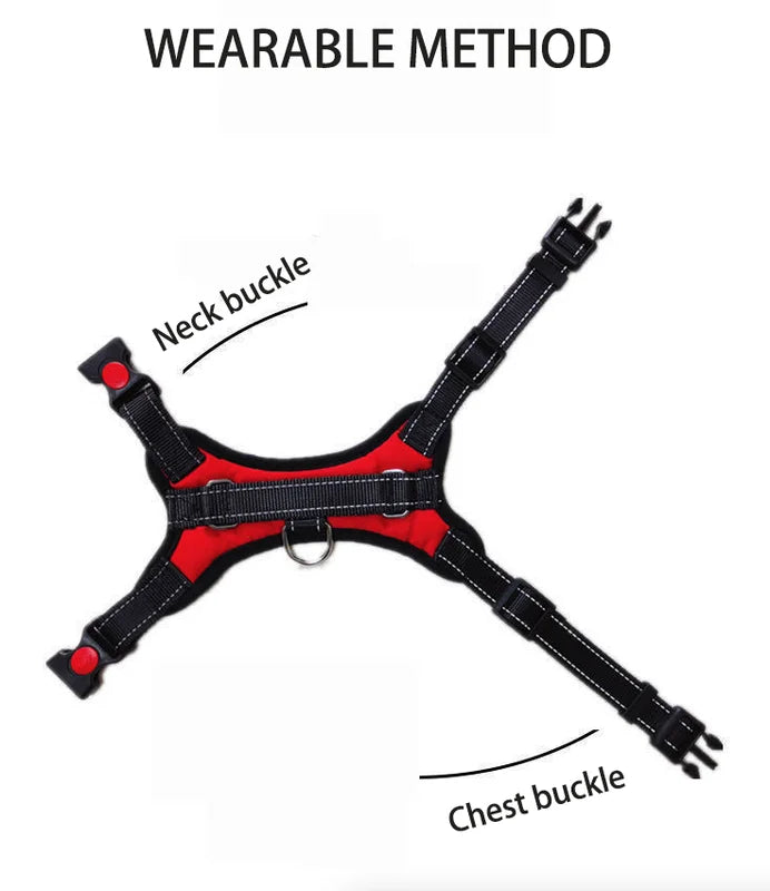 No Pull Dog Harness Reflective Adjustable Vest With Top Handle