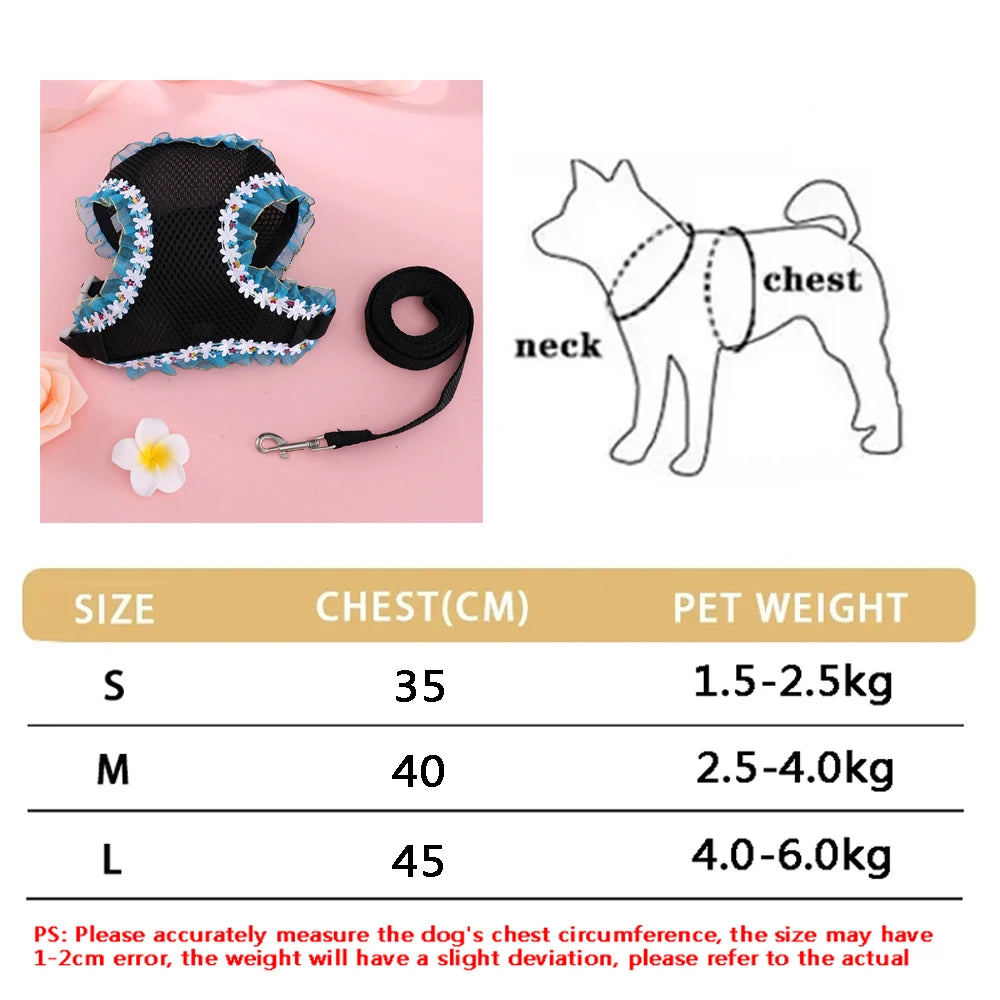 Breathable Cat Harness Set Butterfly Design With Leash