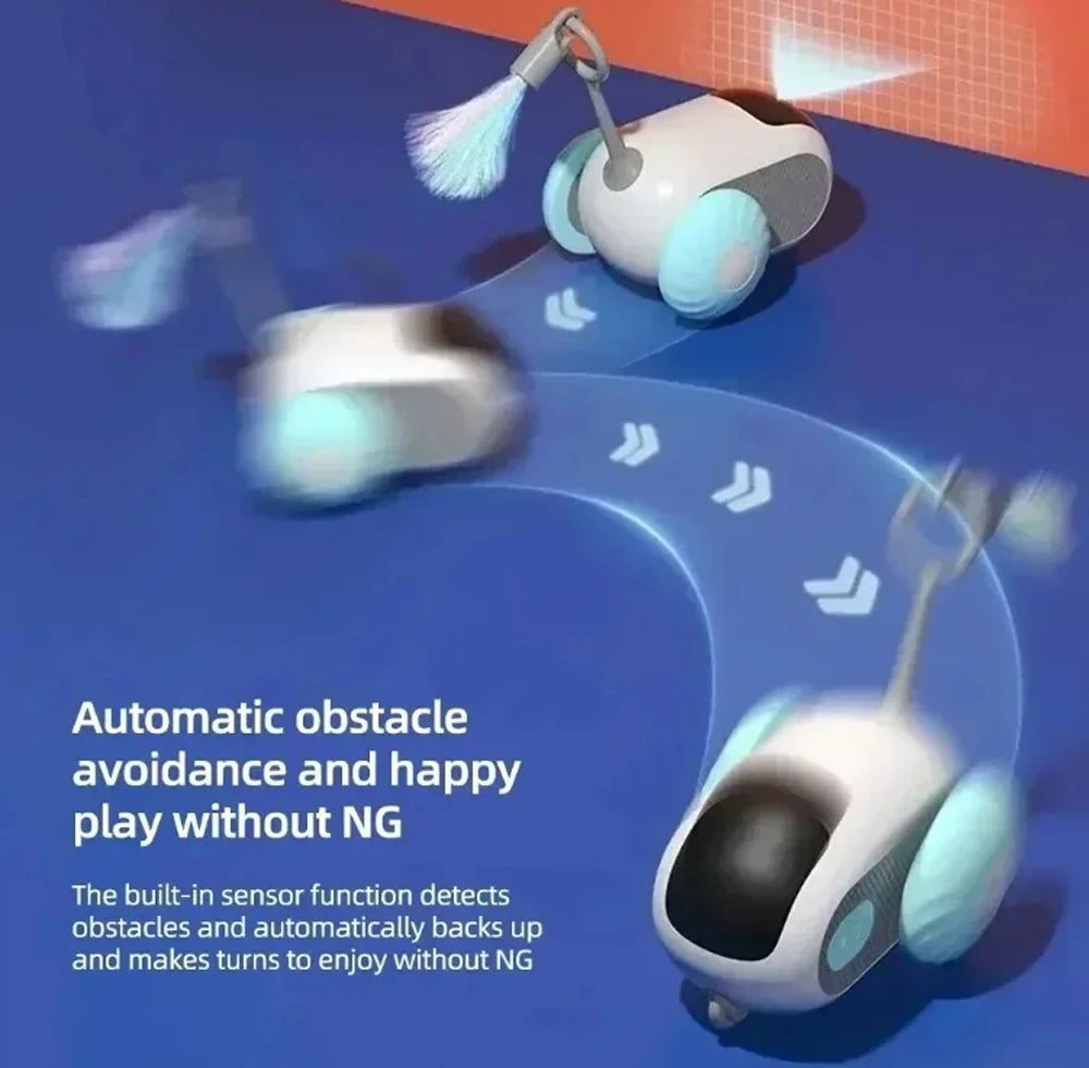Smart Automatic Rolling Cat Toy Car With Remote Control