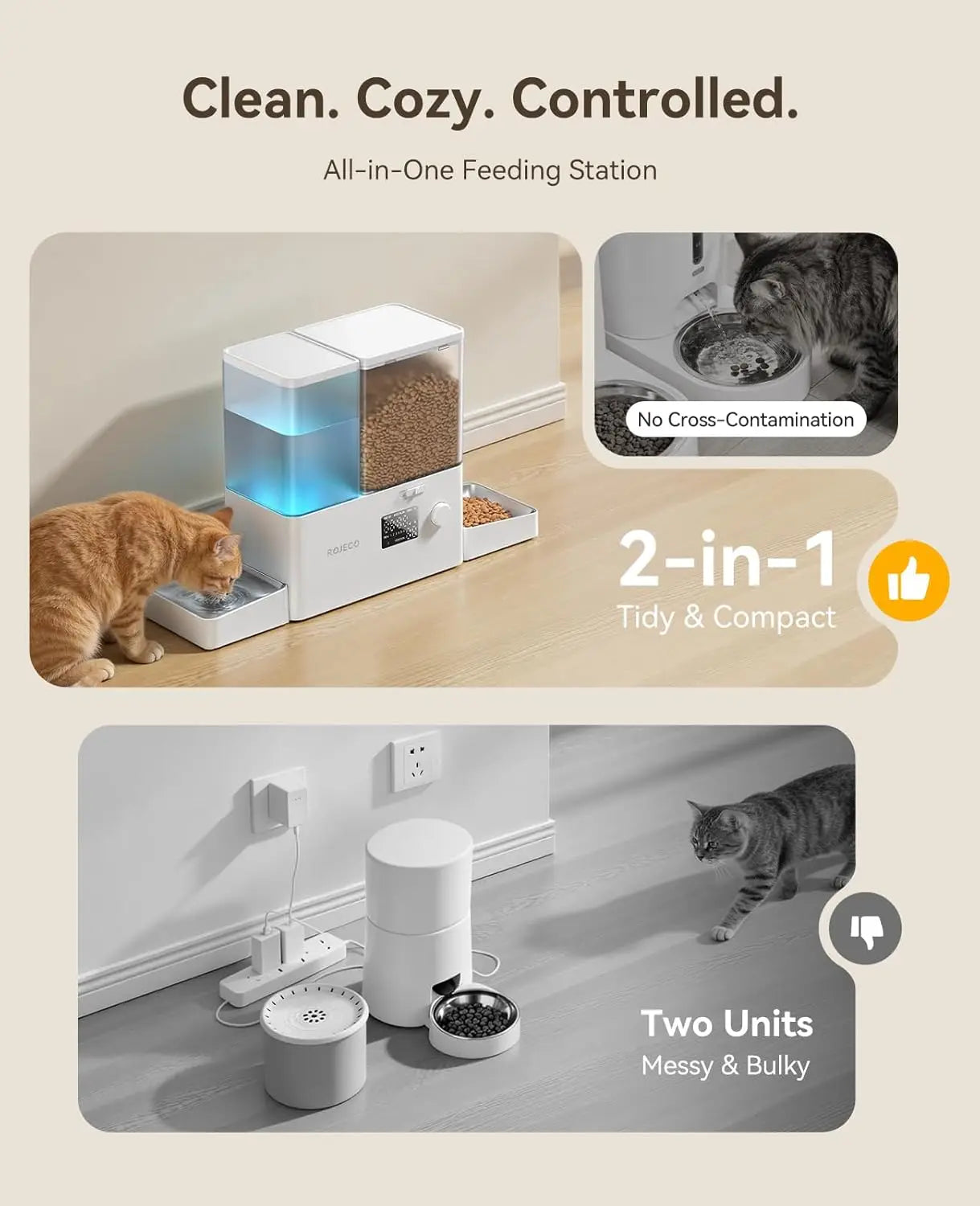 2-In-1 Automatic Cat Feeder And Water Dispenser, 8.5L Capacity