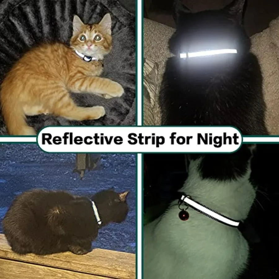 AirTag Cat Collar Breakaway With Reflective Strip AirTag Holder Bell