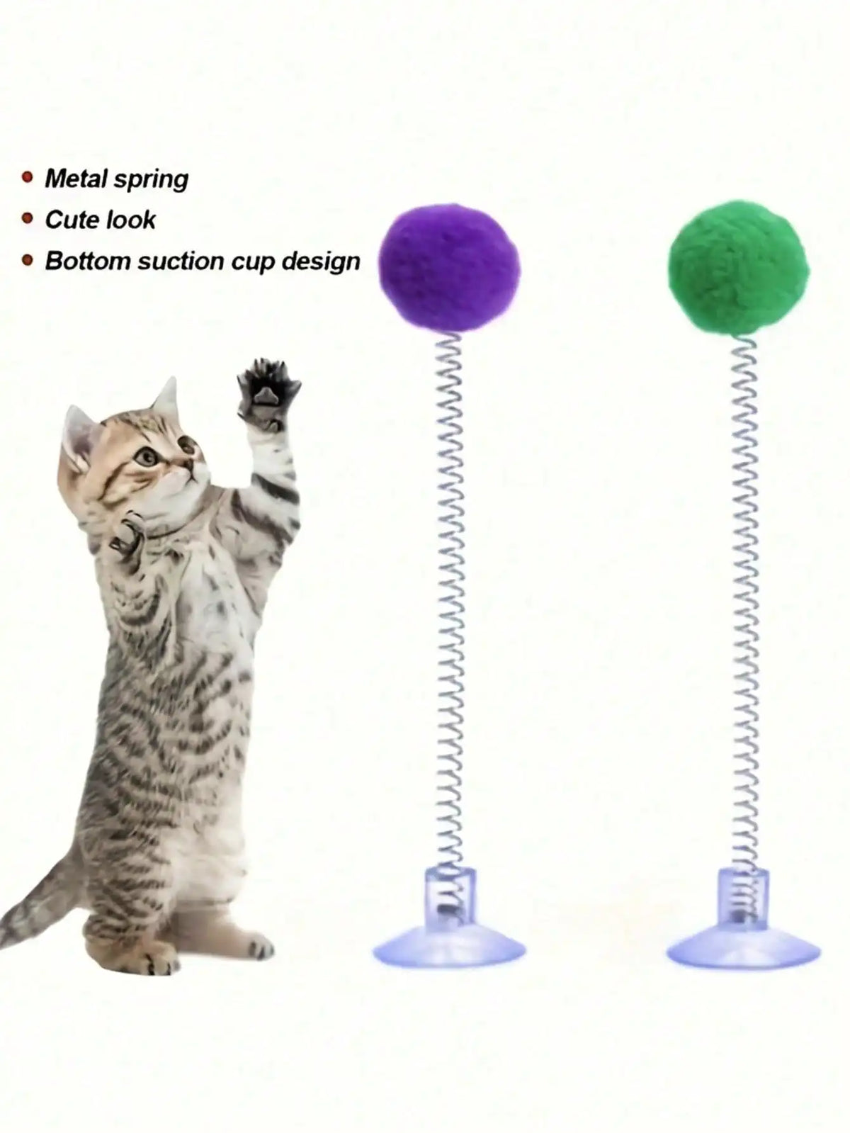 Interactive Cat Toy Set With Plush Ball And Teaser Wand