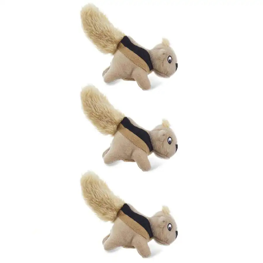 Interactive Plush Squirrel Hide Toy With Squeaky Removable Squirrels