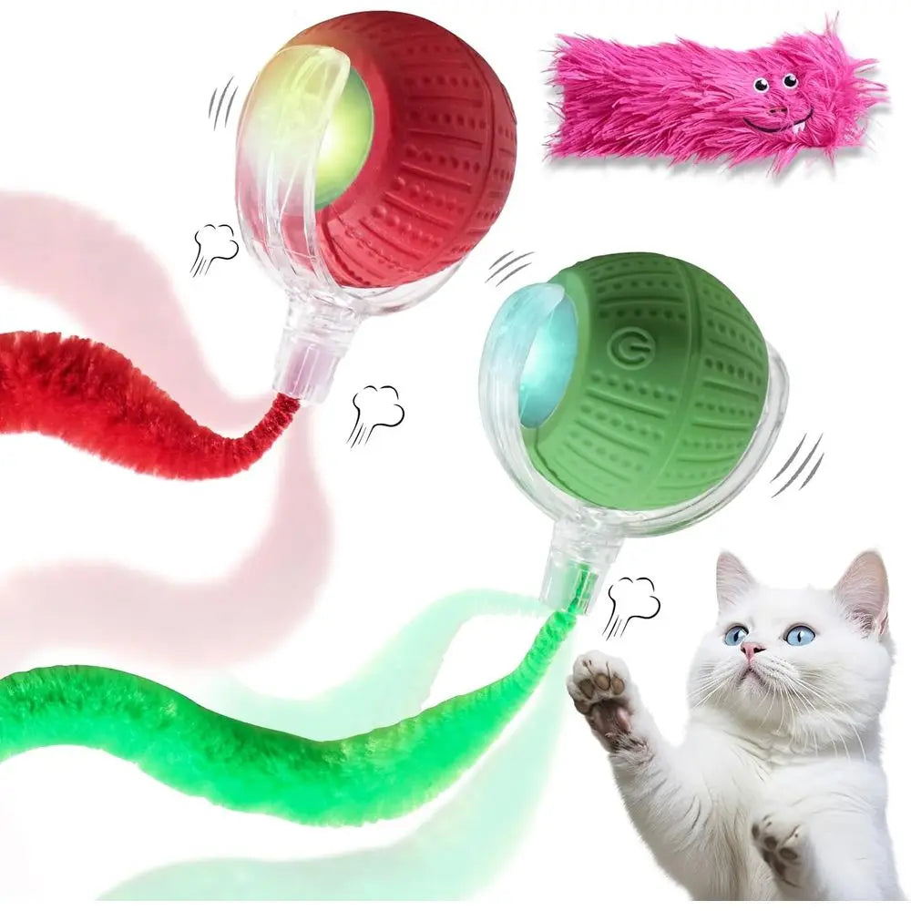 Interactive Automatic Rolling Cat Toy For Playful Indoor Pets