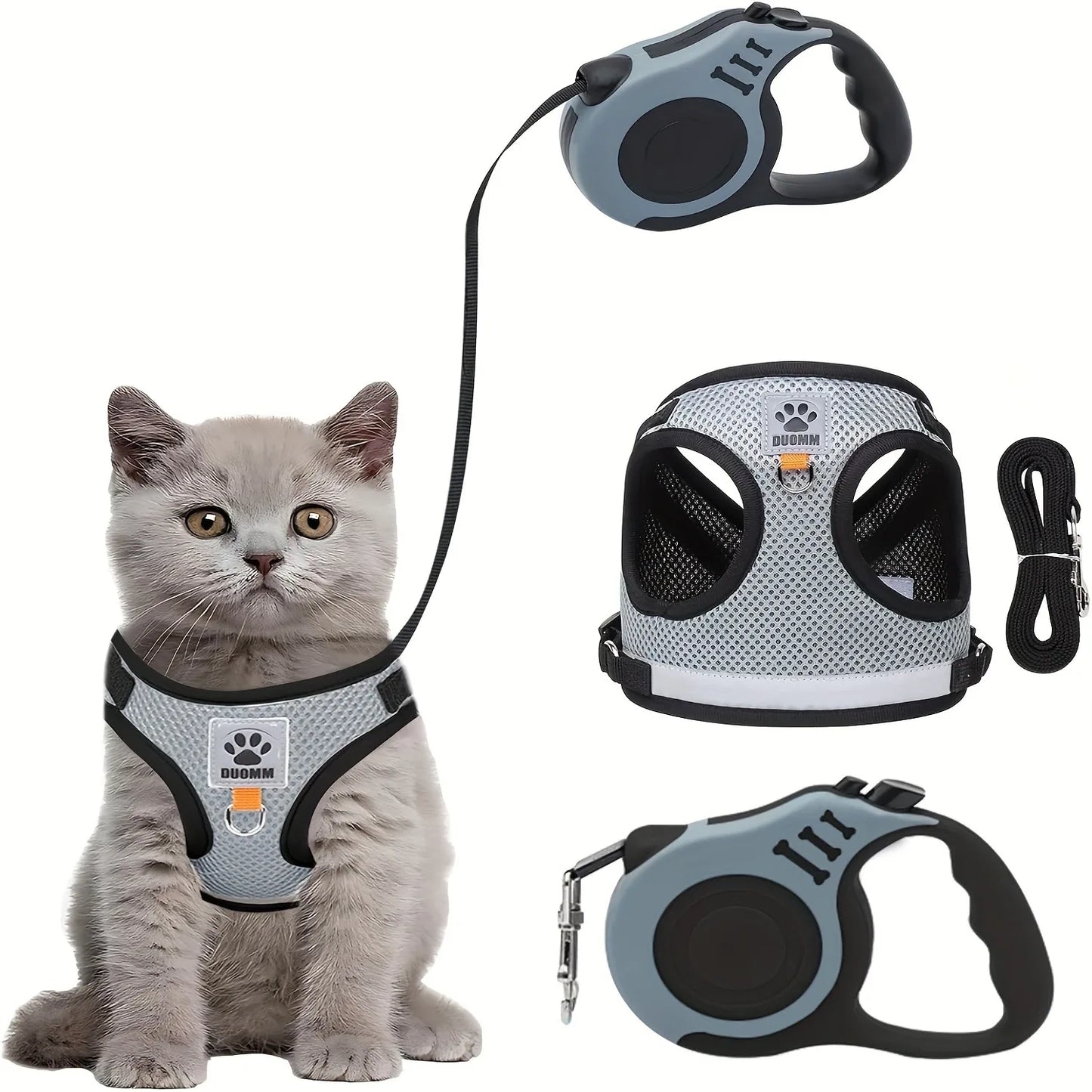 Cats Pet Collar and Harness Kitten Accessories Set