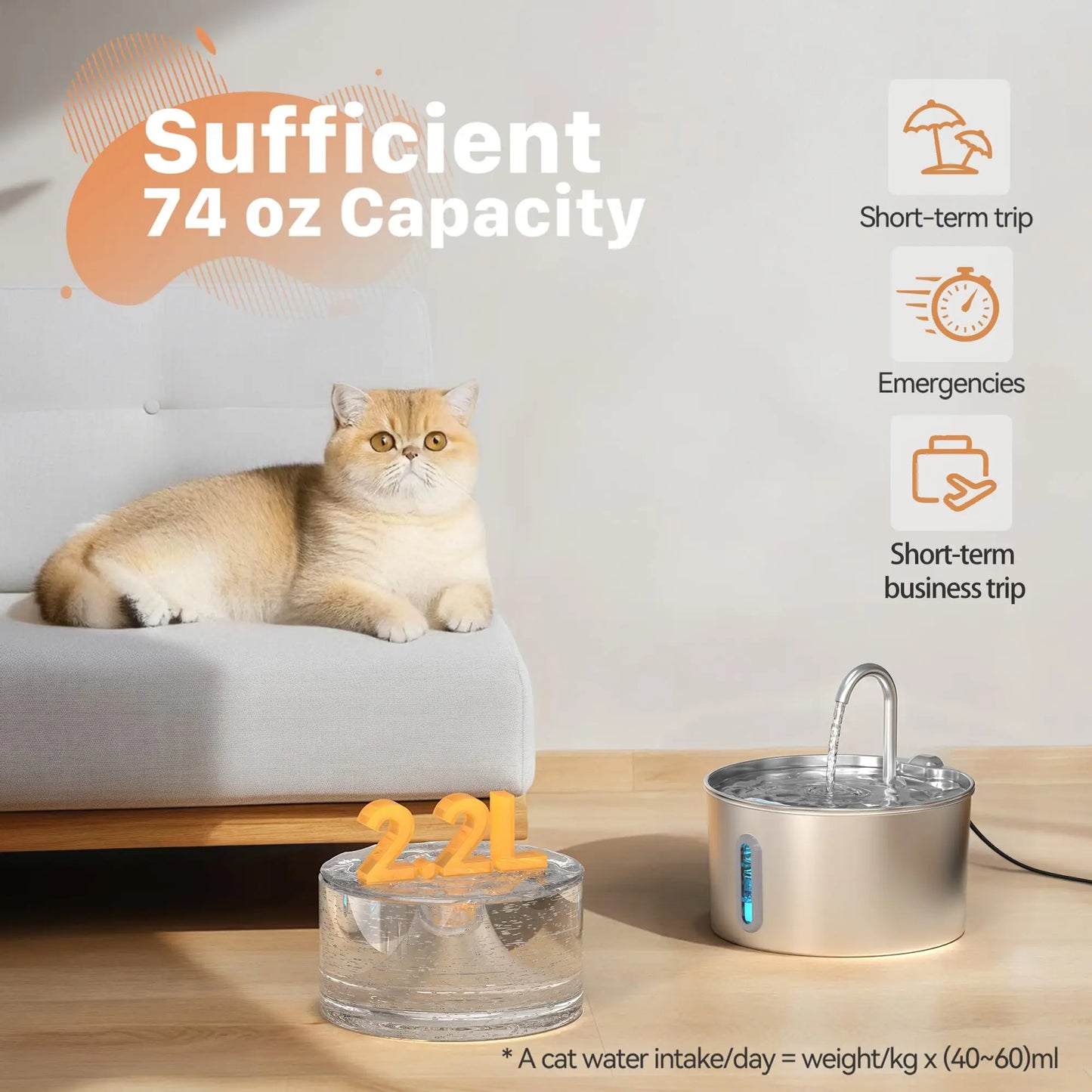 Automatic Stainless Steel Pet Water Fountain With Window